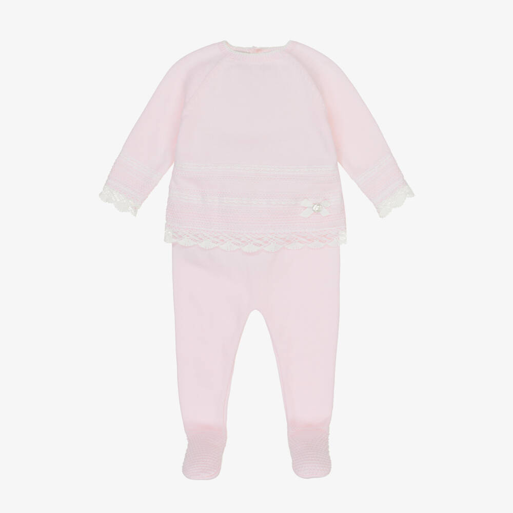 PAZ Rodríguez-Girls Delicate Pink Cotton Knit Set | Childrensalon Outlet
