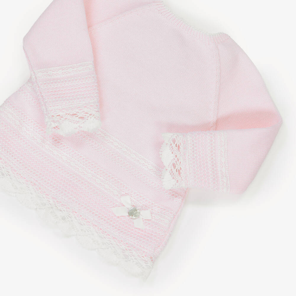 PAZ Rodríguez-Girls Delicate Pink Cotton Knit Set | Childrensalon Outlet
