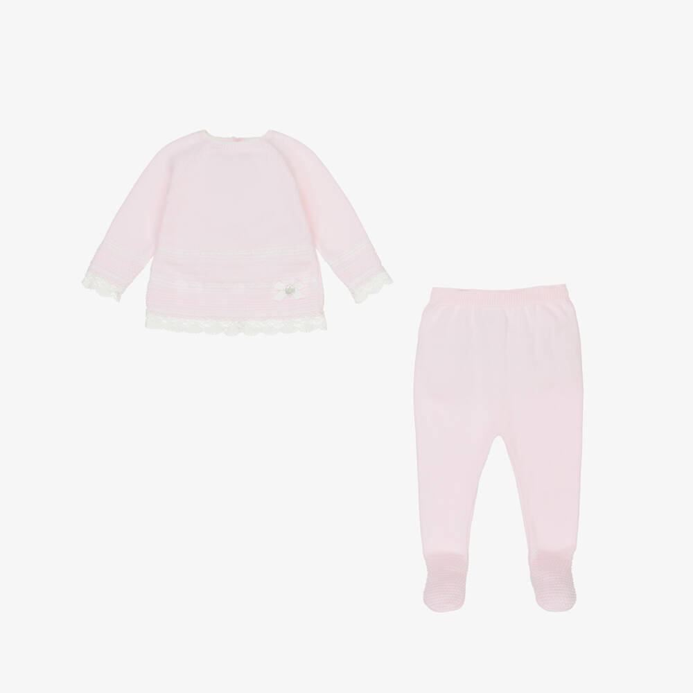 PAZ Rodríguez-Girls Delicate Pink Cotton Knit Set | Childrensalon Outlet