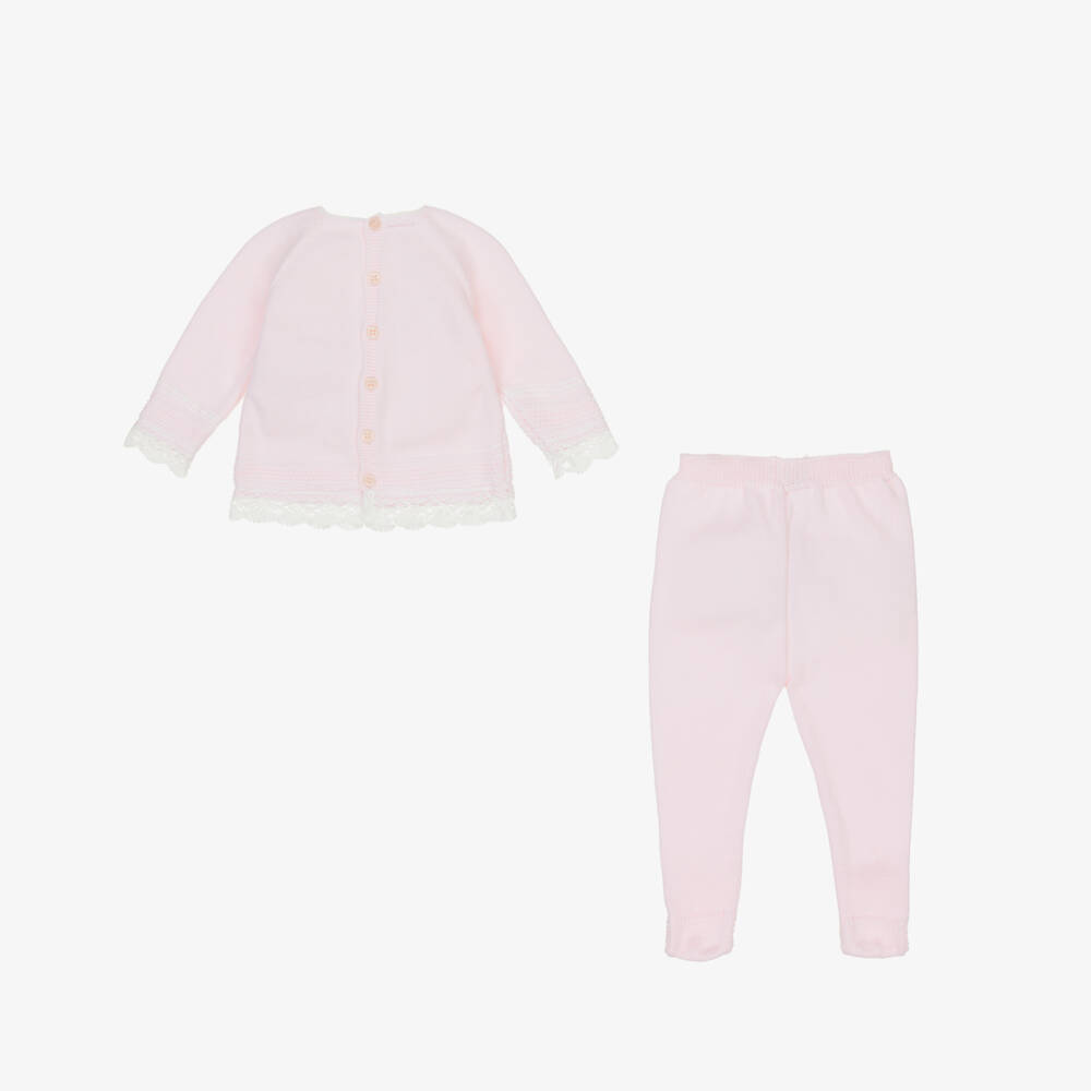 PAZ Rodríguez-Girls Delicate Pink Cotton Knit Set | Childrensalon Outlet