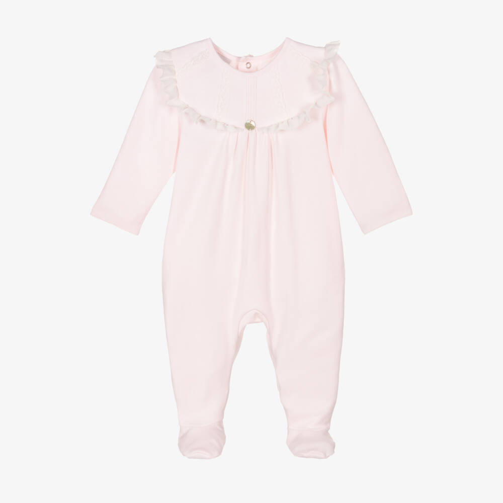 PAZ Rodríguez-Girls Delicate Pink Cotton Romper | Childrensalon Outlet