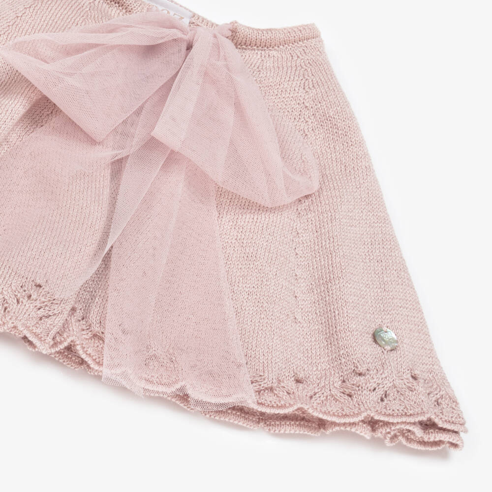 PAZ Rodríguez-Вязаный плед для девочек пыльно-розовый | Childrensalon Outlet