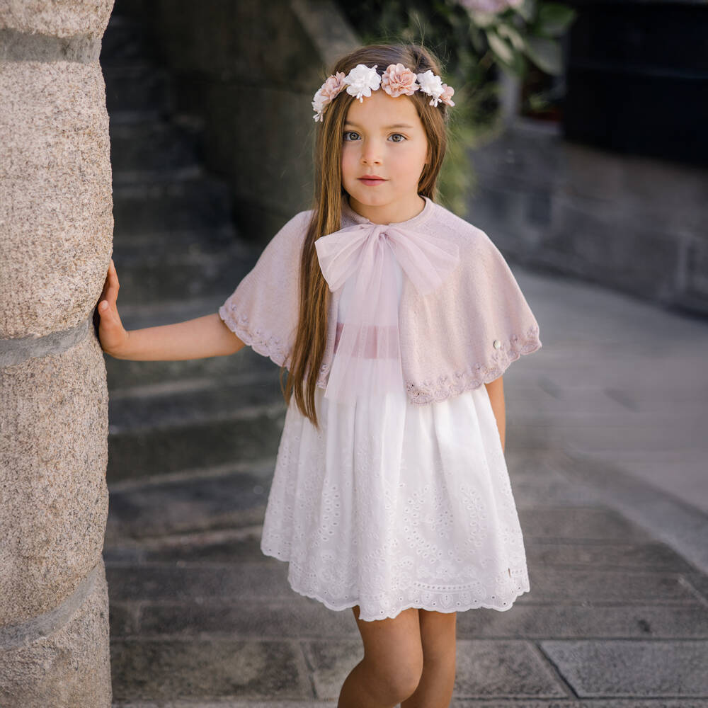 PAZ Rodríguez-Вязаный плед для девочек пыльно-розовый | Childrensalon Outlet