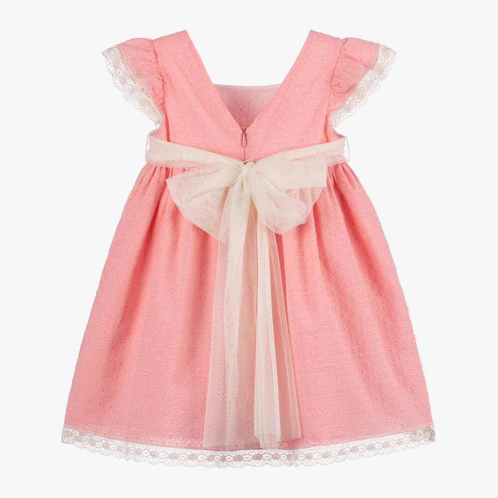 PAZ Rodríguez-Girls Elegant Pink Plumeti Dress | Childrensalon Outlet