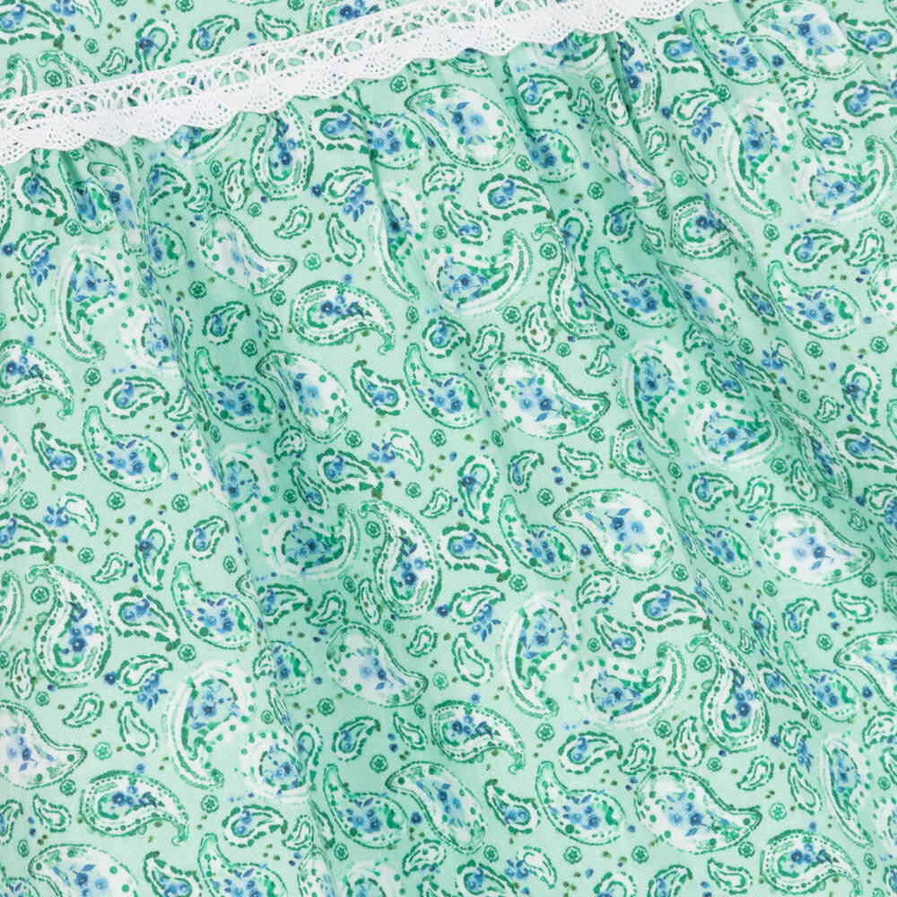 PAZ Rodríguez-Зеленое хлопковое платье с узором пейсли | Childrensalon Outlet