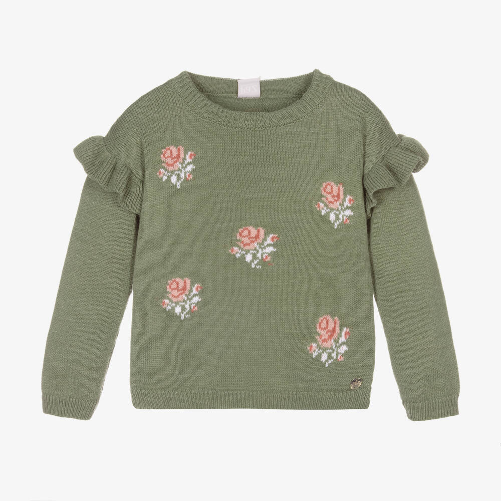 Paz Rodríguez - Pull vert à fleurs Fille | Childrensalon