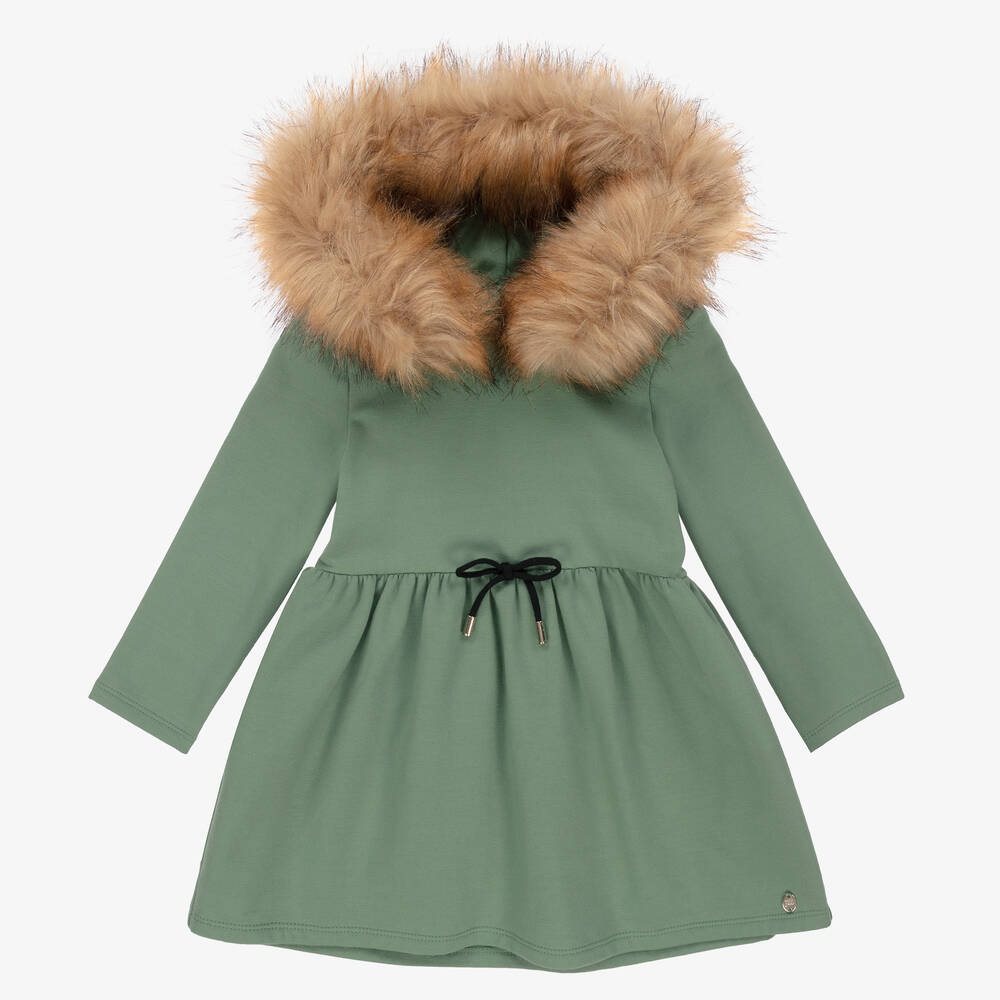 PAZ Rodríguez-فستان هودي قطن جيرسي لون أخضر | Childrensalon Outlet