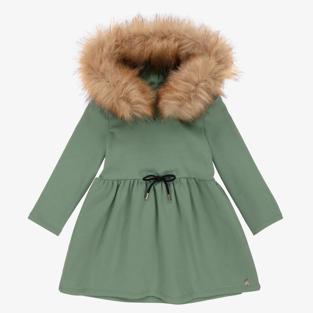 Paz Rodríguez - Girls Green Hooded Dress | Childrensalon