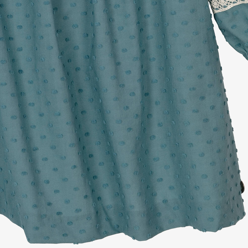 PAZ Rodríguez-Girls Green Plumeti & Lace Dress | Childrensalon Outlet