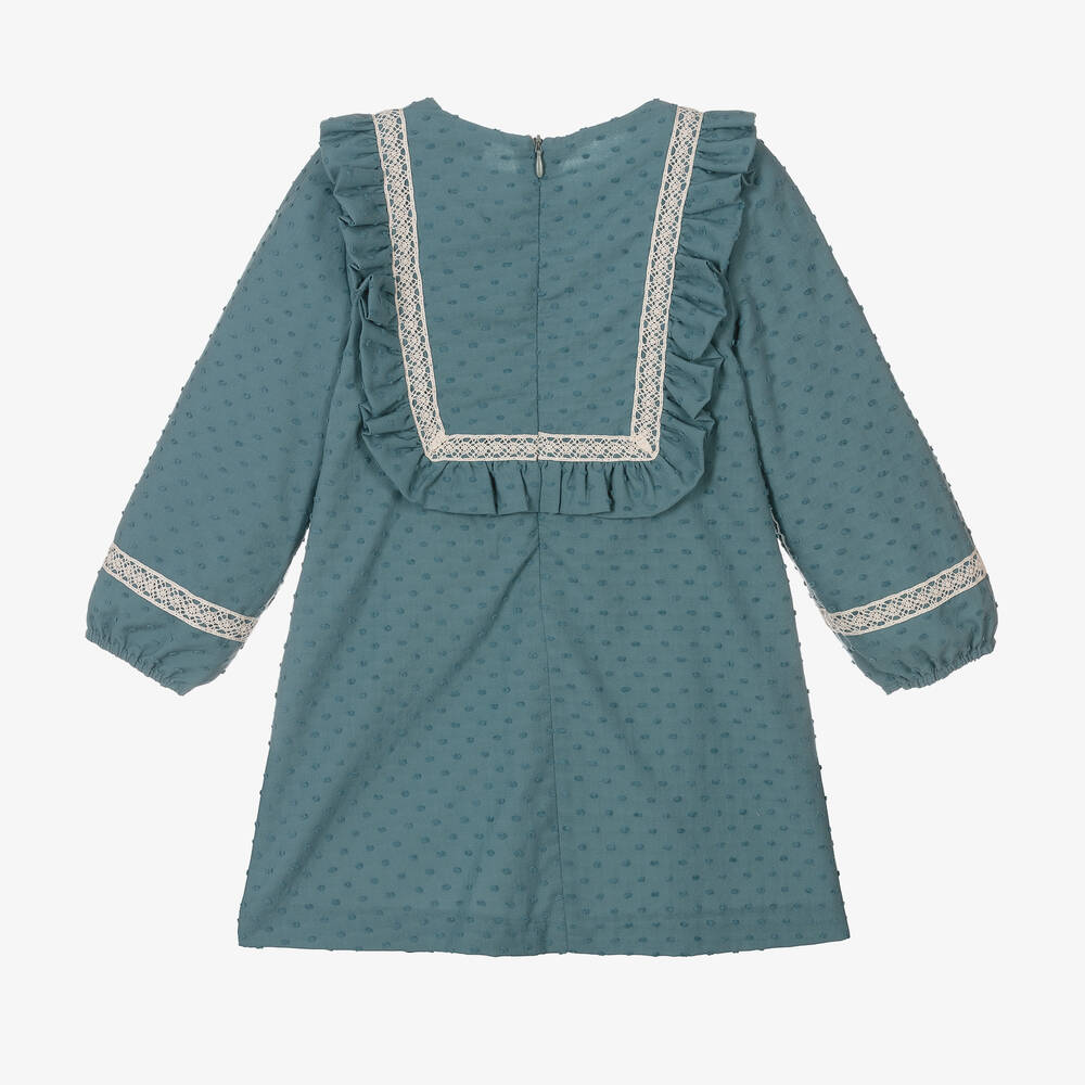 PAZ Rodríguez-Girls Green Plumeti & Lace Dress | Childrensalon Outlet