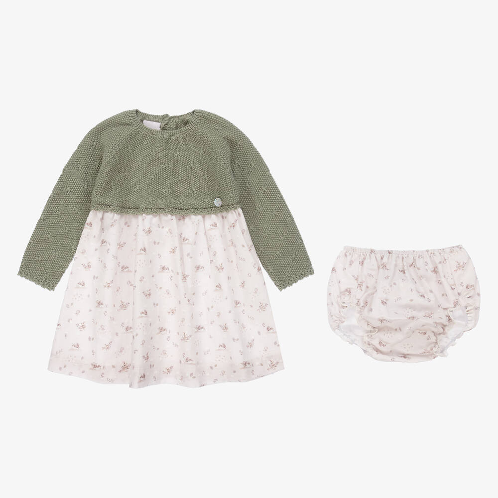 PAZ Rodríguez-Girls Green Wool Knit Dress | Childrensalon Outlet