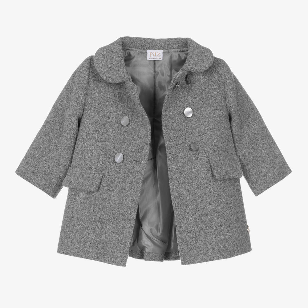 PAZ Rodríguez-Girls Grey Felted Coat | Childrensalon Outlet