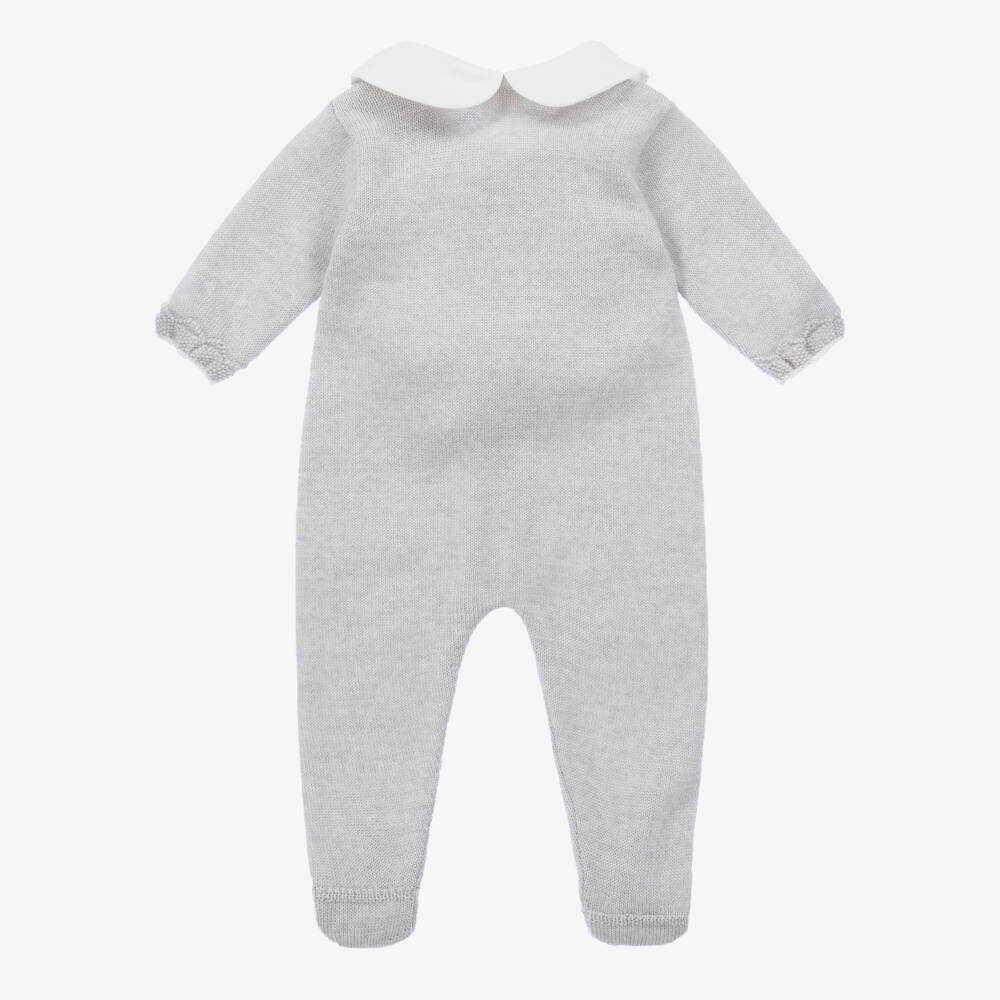 PAZ Rodríguez-Girls Grey Wool Knit Romper | Childrensalon Outlet