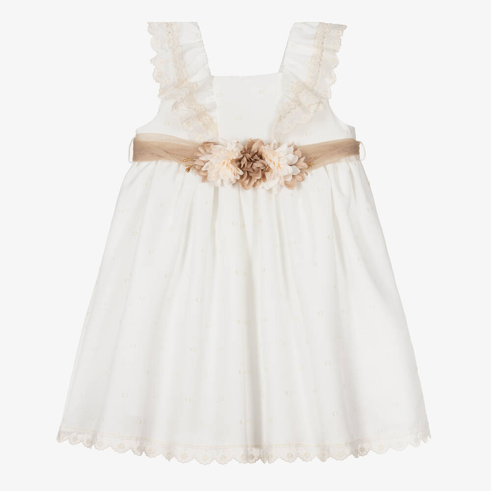 Paz Rodríguez-Girls Ivory & Beige Dress | Childrensalon Outlet