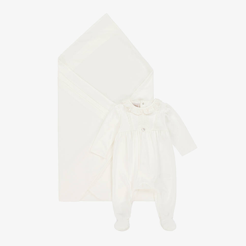 PAZ Rodríguez-Girls Ivory Cotton Comfort Set | Childrensalon Outlet