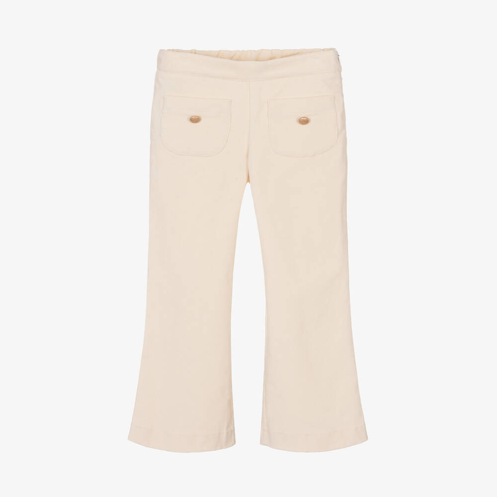 Paz Rodríguez - Girls Ivory Cotton Corduroy Trousers | Childrensalon