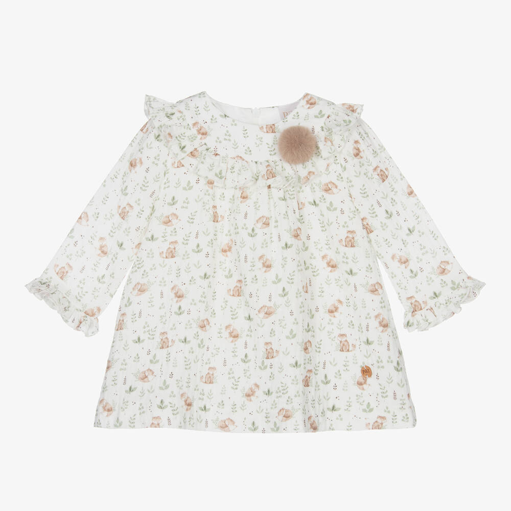 Paz Rodríguez - Girls Ivory Cotton Dress | Childrensalon