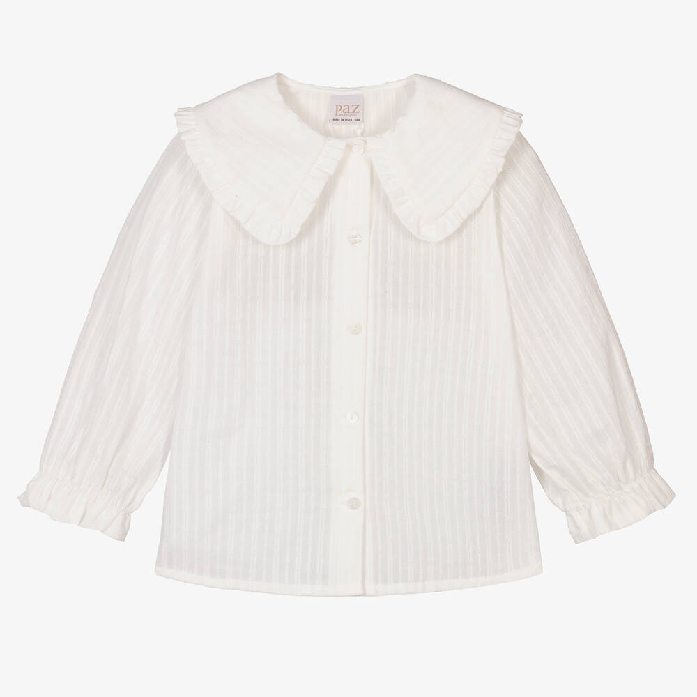 Paz Rodríguez - Кремовая хлопковая блузка с вышивкой | Childrensalon