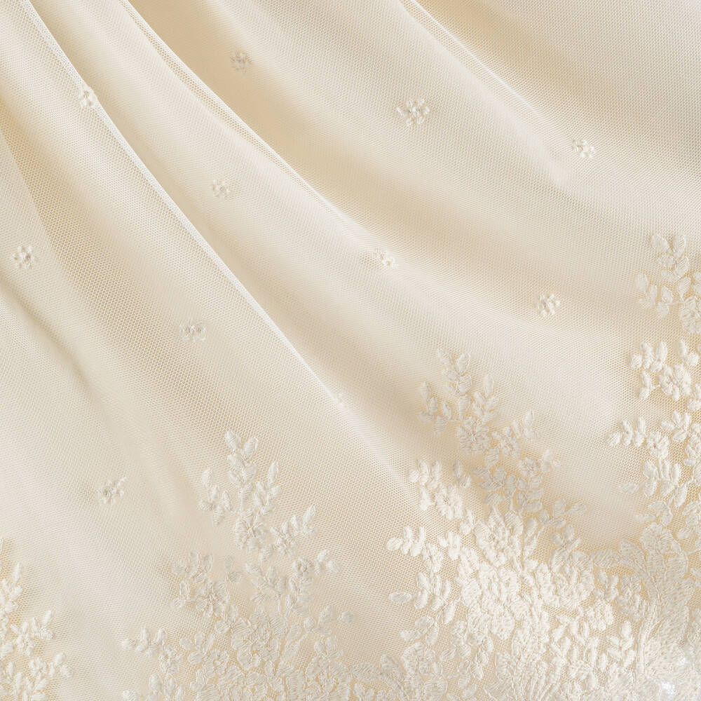 PAZ Rodríguez-Girls Ivory Embroidered Tulle  Dress | Childrensalon Outlet