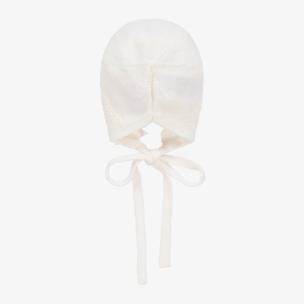 PAZ Rodríguez-Girls Ivory Merino Wool Bonnet | Childrensalon Outlet