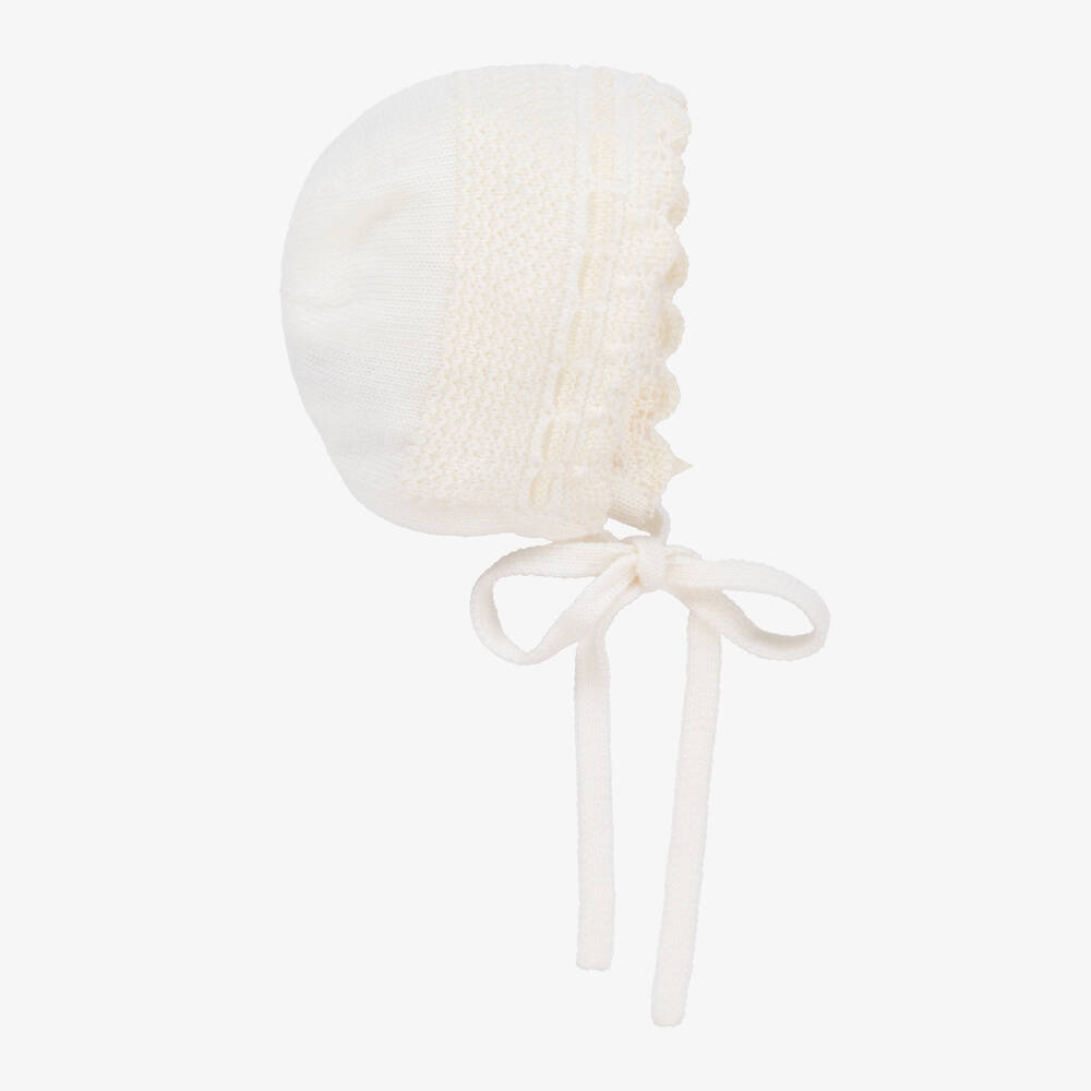 PAZ Rodríguez-Girls Ivory Merino Wool Bonnet | Childrensalon Outlet