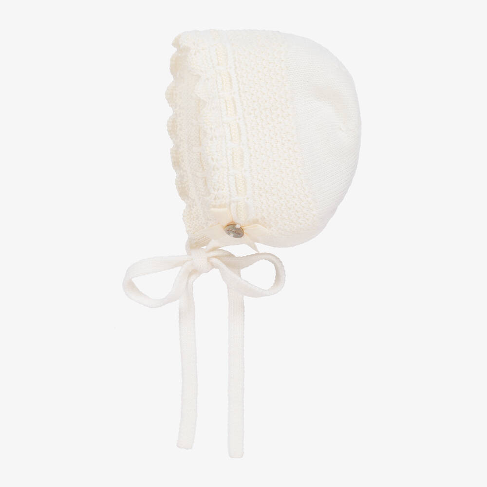 PAZ Rodríguez-Girls Ivory Merino Wool Bonnet | Childrensalon Outlet