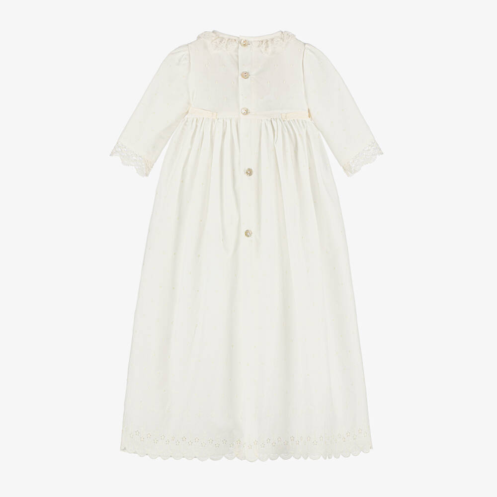 PAZ Rodríguez-Girls' Ivory Plumeti Cotton Dress | Childrensalon Outlet