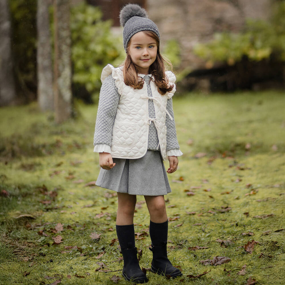PAZ Rodríguez-Girls Ivory Quilted Gilet | Childrensalon Outlet