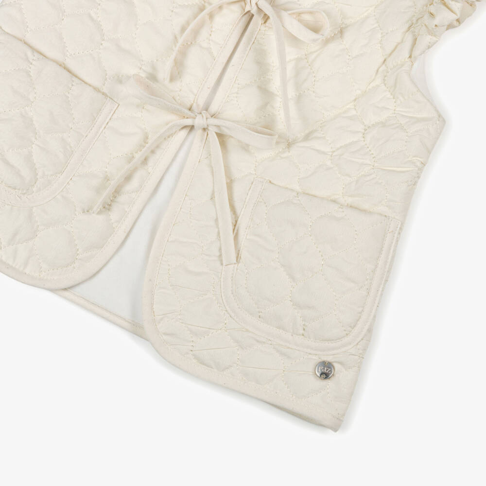 PAZ Rodríguez-Girls Ivory Quilted Gilet | Childrensalon Outlet