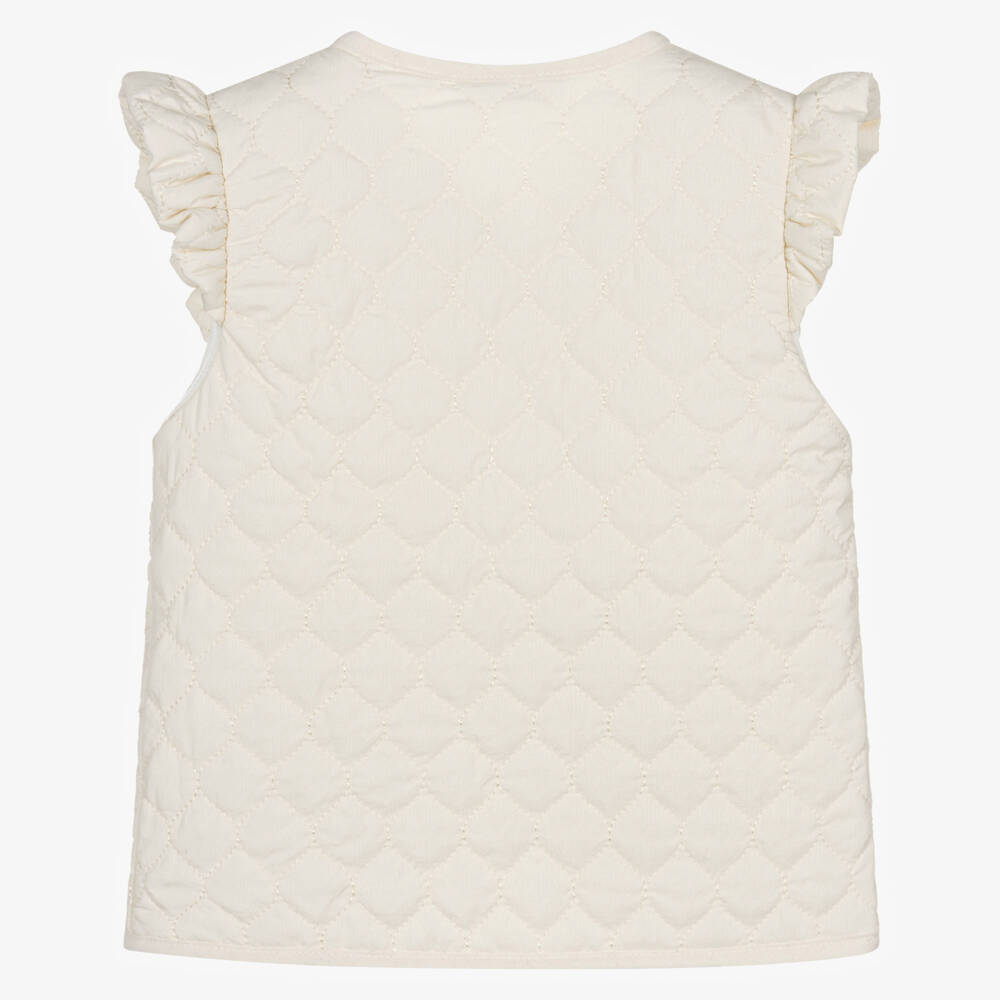 PAZ Rodríguez-Girls Ivory Ruffle Quilted Vest | Childrensalon Outlet