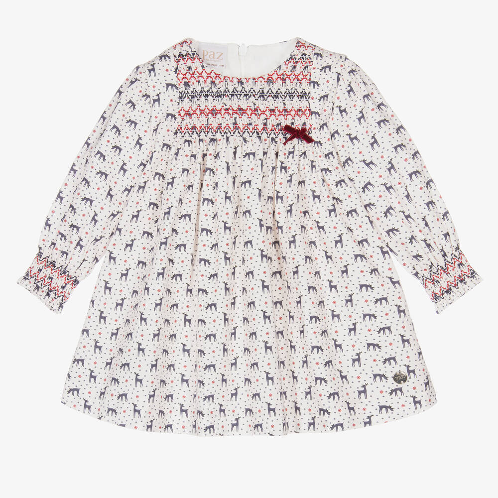 PAZ Rodríguez-Girls Ivory Smocked Dress | Childrensalon Outlet