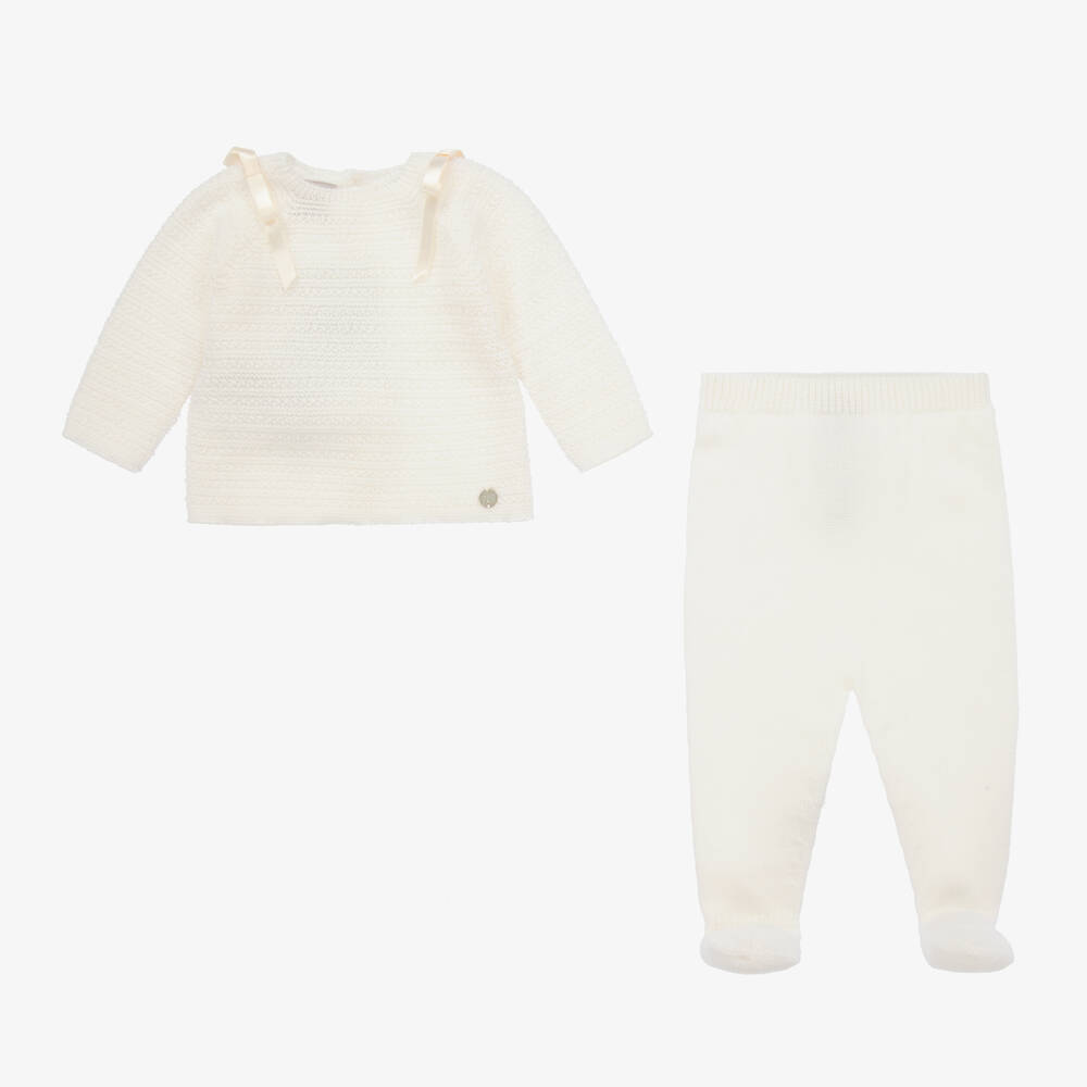 PAZ Rodríguez-Girls Ivory Wool Knit Set | Childrensalon Outlet