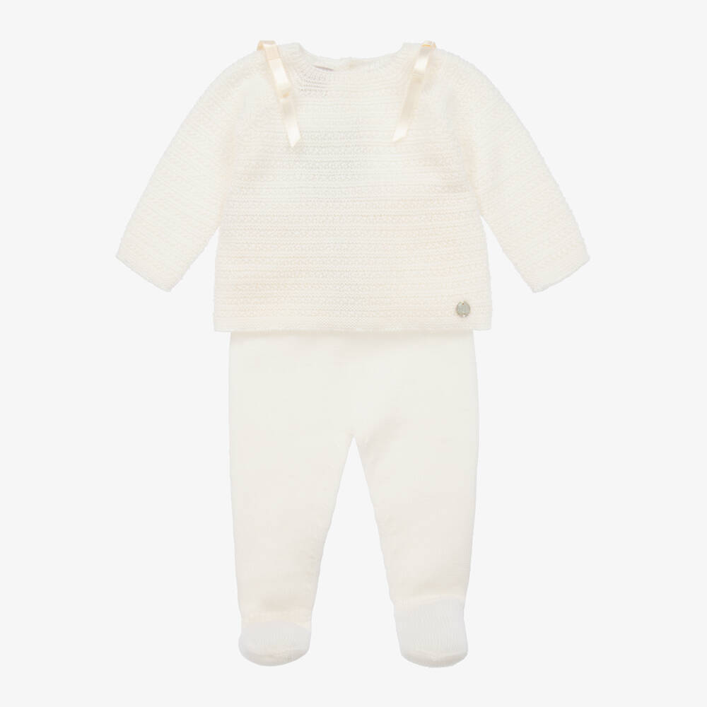PAZ Rodríguez-Girls Ivory Wool Knit Set | Childrensalon Outlet