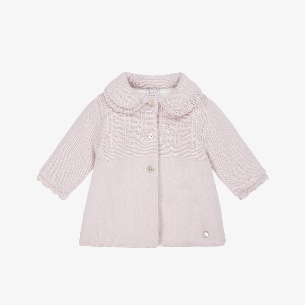 PAZ Rodríguez-Мягкое розовое вязаное пальто для девочек | Childrensalon Outlet
