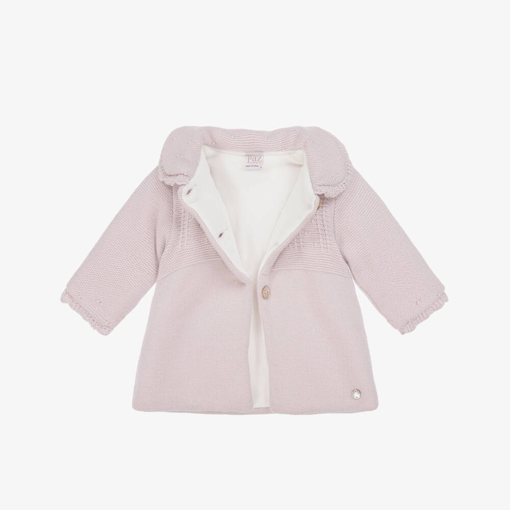 PAZ Rodríguez-Мягкое розовое вязаное пальто для девочек | Childrensalon Outlet