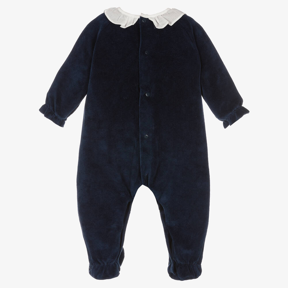 PAZ Rodríguez-Синий велюровый комбинезон для девочек | Childrensalon Outlet