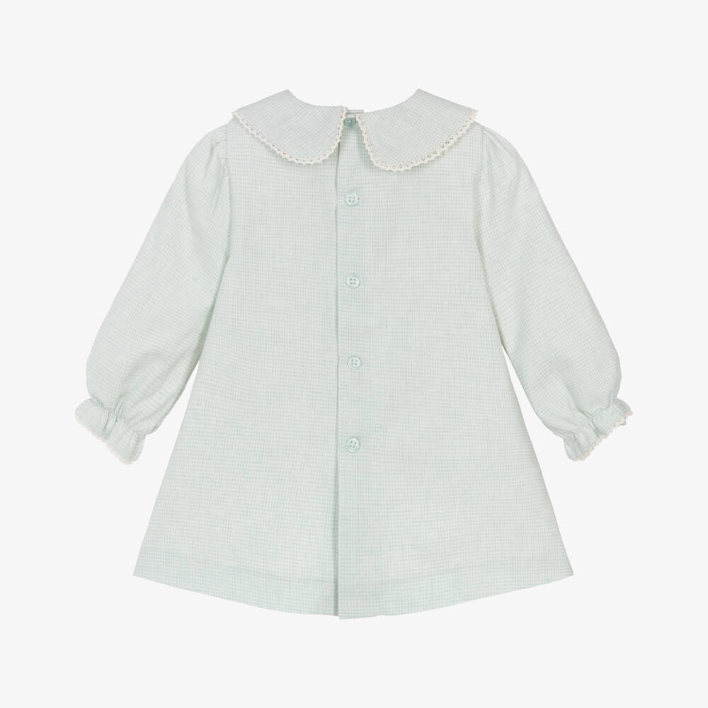 PAZ Rodríguez-فستان كاروهات قطن لون أخضر | Childrensalon Outlet