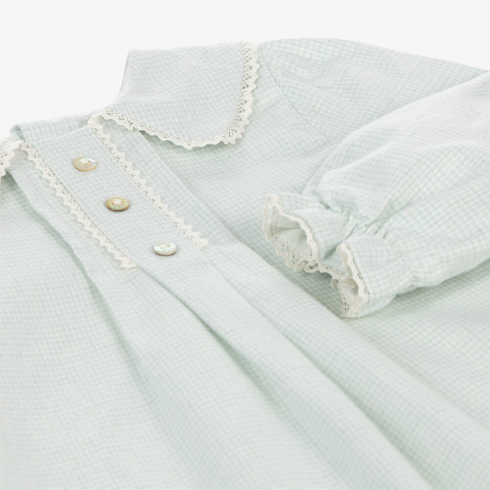 PAZ Rodríguez-فستان كاروهات قطن لون أخضر | Childrensalon Outlet