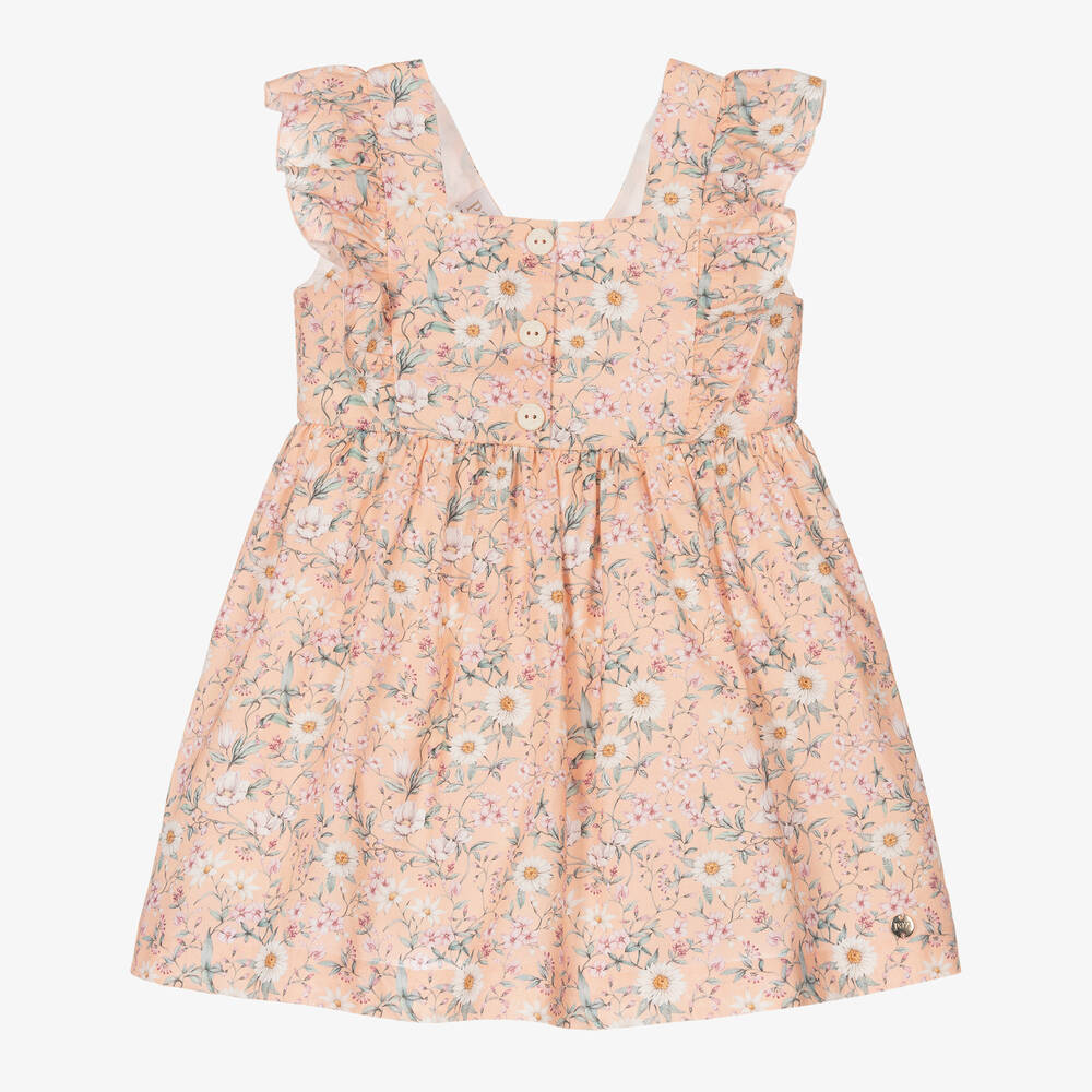 Paz Rodríguez - Girls Pale Orange Cotton Dress | Childrensalon