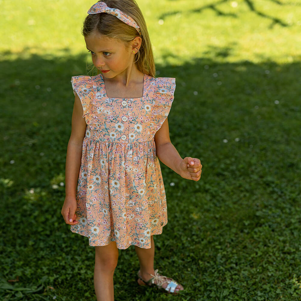 PAZ Rodríguez-فستان قطن لون برتقالي | Childrensalon Outlet