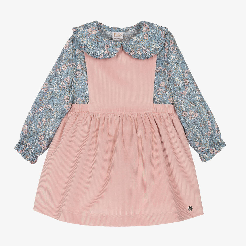 Paz Rodríguez - Голубая блузка и розовое платье из хлопка | Childrensalon