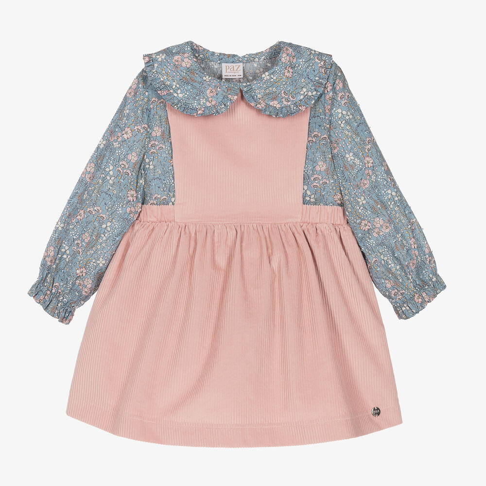 PAZ Rodríguez-Girls Pink & Blue Cotton Dress Set | Childrensalon Outlet