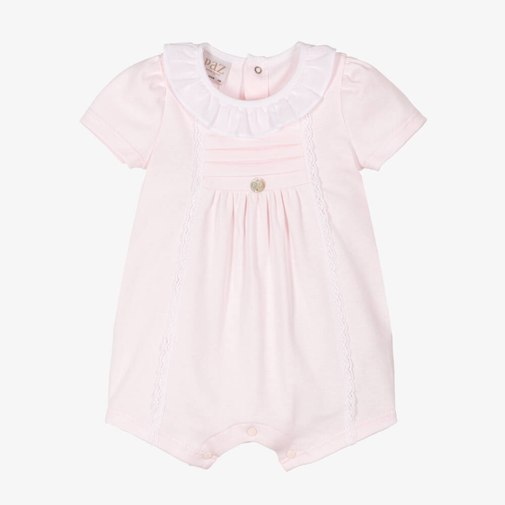PAZ Rodríguez-Girls' Pink Cotton Baby Romper | Childrensalon Outlet