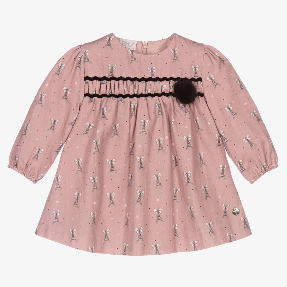 Paz Rodríguez - Розовое хлопковое платье для девочек  | Childrensalon