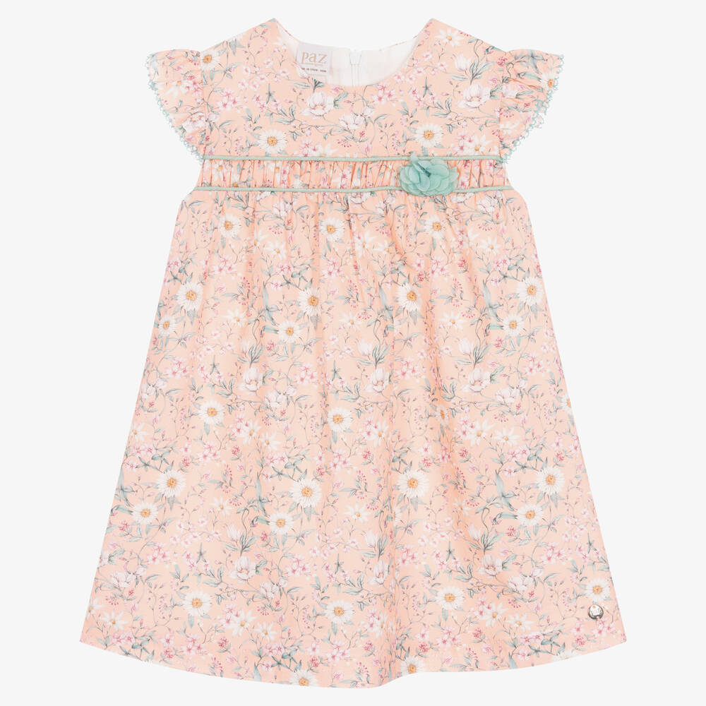 Paz Rodríguez - Robe rose en coton à fleurs fille | Childrensalon