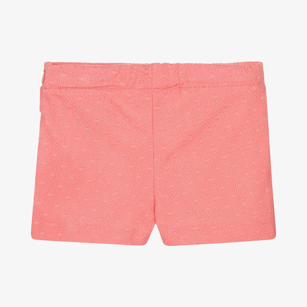 PAZ Rodríguez-شورت قطن مطرز لون زهري مرجاني للبنات | Childrensalon Outlet