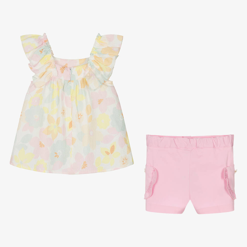 PAZ Rodríguez-Girls Pink Cotton Shorts Set | Childrensalon Outlet
