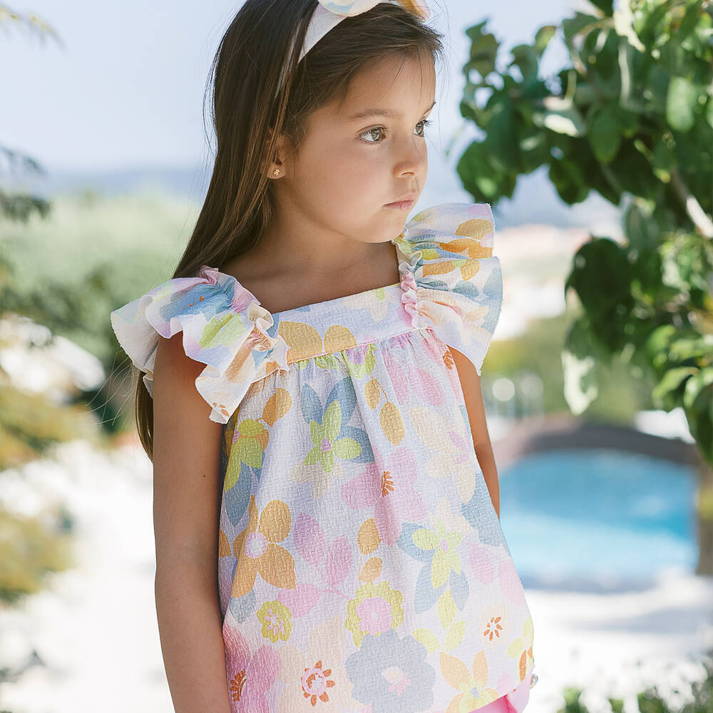 PAZ Rodríguez-Girls Pink Cotton Shorts Set | Childrensalon Outlet
