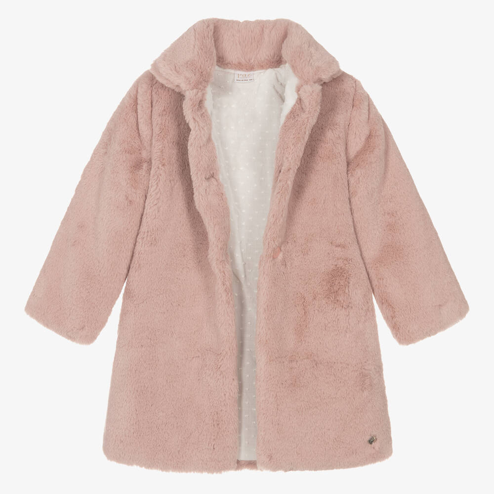 PAZ Rodríguez-Girls Pink Faux Fur Coat | Childrensalon Outlet