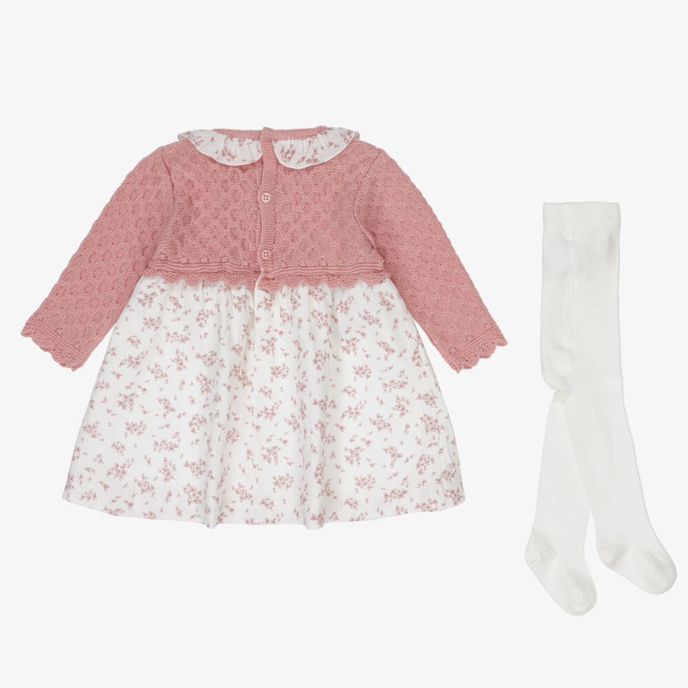 PAZ Rodríguez-Girls Pink Floral Wool Dress Set | Childrensalon Outlet